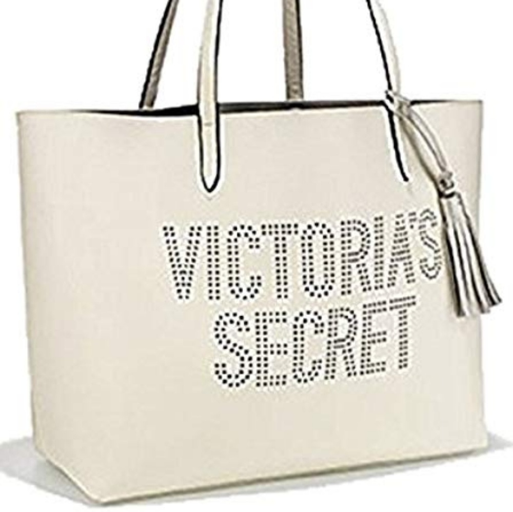 Victoria's Secret Leather White Silver Tassel Bag